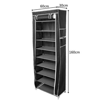 9 Tier Cabinet Storage Shoe Rack Stand Holds 27 Pairs Shoe Organizer Dustproof