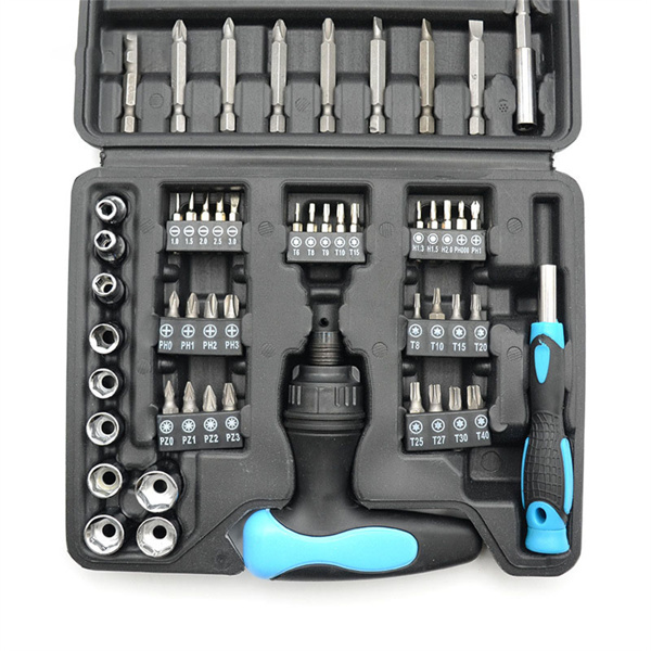 63pcs Combination Screwdriver Set with Straight Cross Plum Blossom Six Purpose Ratchet for Household Small Multifunctional Screwdriver - with Shell, Professional and Durable Maintenance Tool Kit