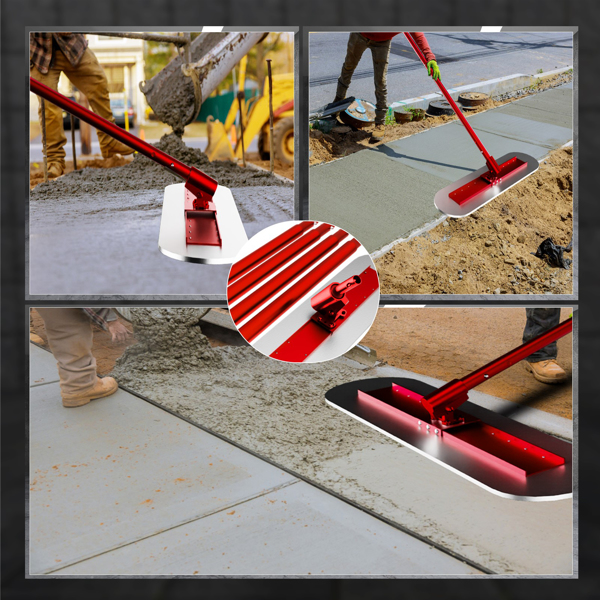 Bull Float Concrete Tools, 48’’×12’’ Stainless Steel Concrete Float with 4 Combinable Handles, Concrete Bull Float with Trowel, Concrete Bull Float Kit for Concrete Finishing