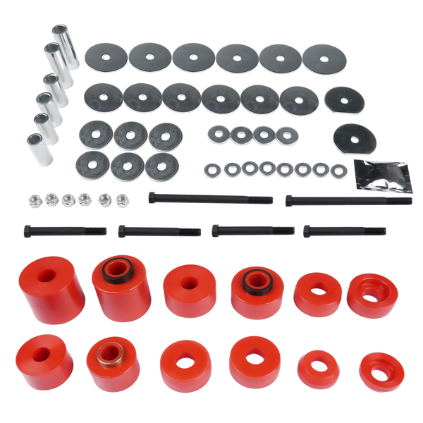 4.4123R Body Cab Mount Bushing Set For Ford F-150/F250/F350 1980-98 2WD 4WD Red