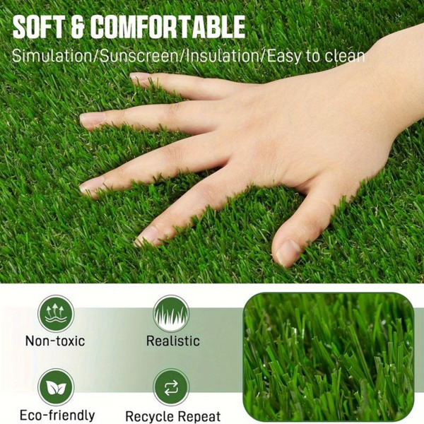 27 pieces of artificial lawn tiles, 11.8 x 11.8 inch interlocking deck tiles, square false grass mats for lawns, indoor and outdoor floor decorations, lawn carpets