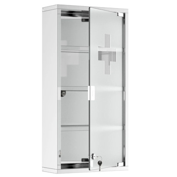 Lockable bathroom cabinet, 4-layer stainless steel medical wall box