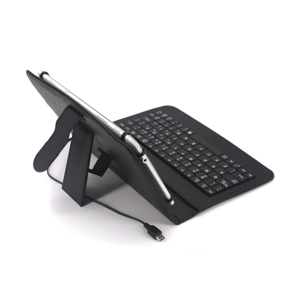 7inch universal Tablet Leather Stand Case With Type C Wired Keyboard