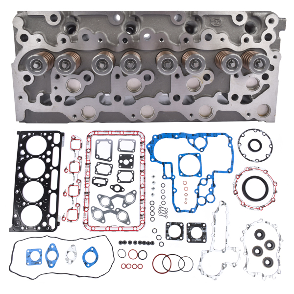 Cylinder Head & Full Gasket Set for Bobcat BL470 BL575 S175 T190 Kubota V2003