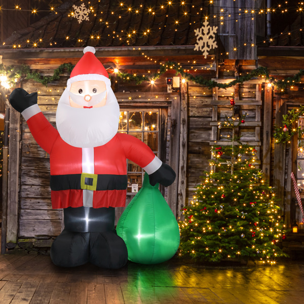 6 FT Lighted Christmas Inflatable Decoration, Inflatable Santa Claus with Large Gift Bag, Funny Blow Up Yard Decorations with Built-in LED Lights for Holiday Party Front Yard Lawn Garden Decor