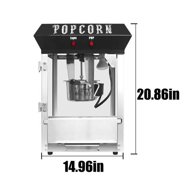 Bar Style Popcorn Machine, 4-Ounce Popcorn Maker Popper, Black 