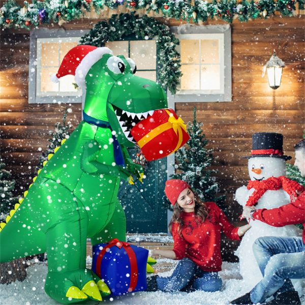 6 Feet Christmas Inflatable Dinosaur Christmas Decoration