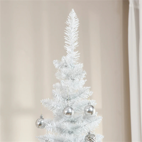 7 foot white Christmas tree with bracket