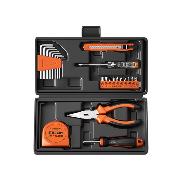 Household Toolbox Set, Daily Maintenance Hardware Wrench, Screwdriver, Pliers Complete Set