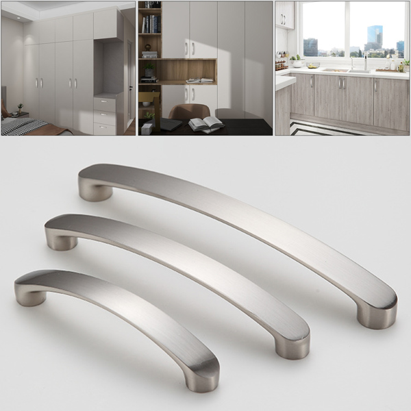 Brushed Nickel Satin Cabinet Pull Handle Door Knobs Kitchen Drawer Pulls Handles