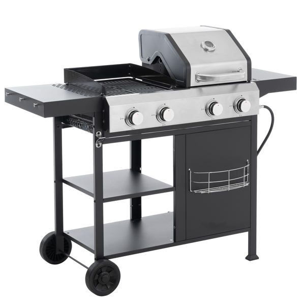 2+2 Multi-function Burner Gas Grill and Griddle Combo with Cover for Outdoor Cooking While Camping or Tailgating - BBQ,FRYING,PIZZA.