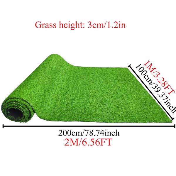 Artificial turf, professional dog mat large turf outdoor carpet terrace pet lawn, artificial carpet with drainage holes, 3.28FT * 6.56FT