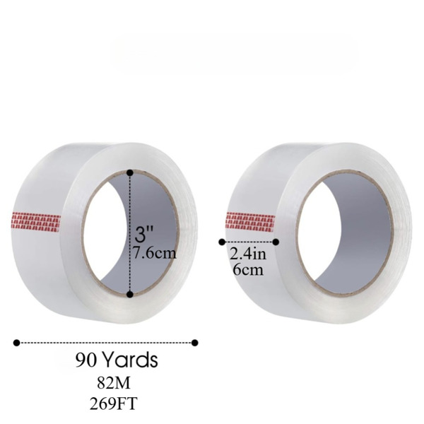 Heavy duty packaging tape, single roll 2.36-inch, 90 yard transparent packaging tape, used for transportation, packaging, carton and box sealing-3240 yards/2952FT