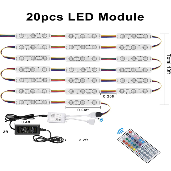 Waterproof 5050 SMD RGB LED Module Light Store Front Window Letters Sign Lamp