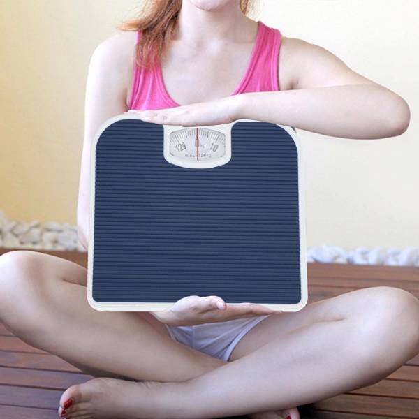 Bathroom Scales Weighing Scale Body Accurate Mechanical Dial White Blue 130kg