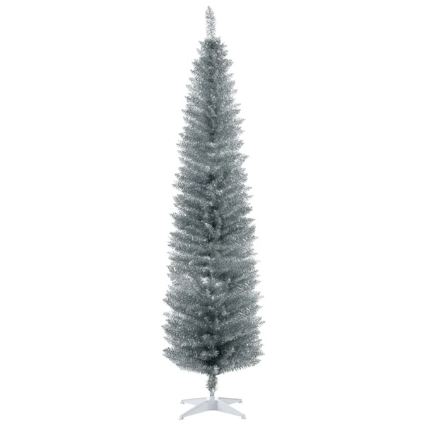 7 foot silver Christmas tree with bracket