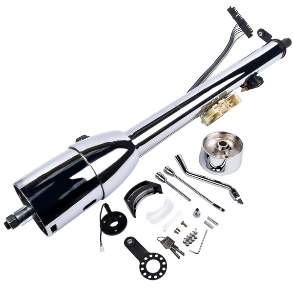 Chrome 28" Stainless Steel Tilt Steering Column with Adapter &Key Automatic