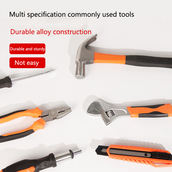 Household Toolbox Set, Daily Maintenance Hardware Wrench, Screwdriver, Pliers Complete Set