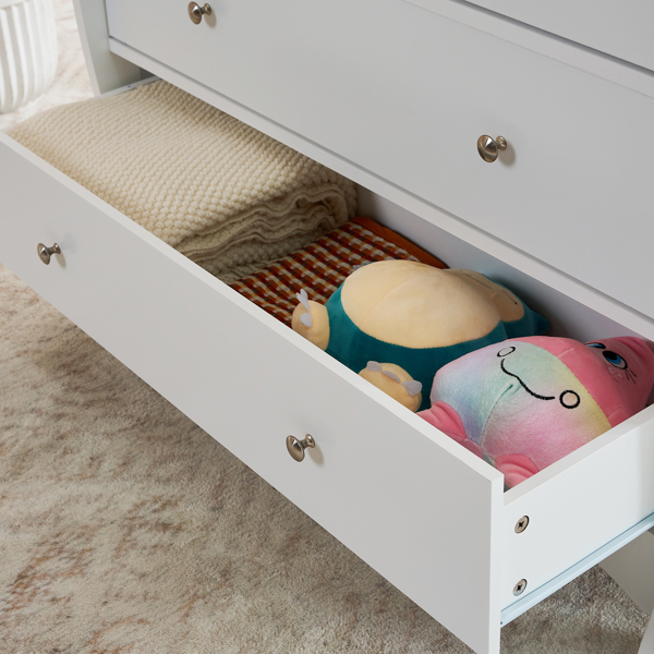 FCH 3-layer Drawer with Safety Belt White 90.5*58*92cm Wooden Bed Baby