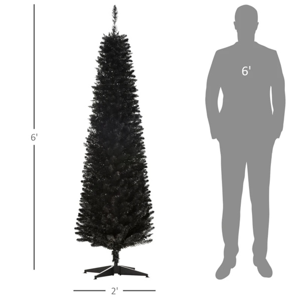 6 foot black Christmas tree with bracket