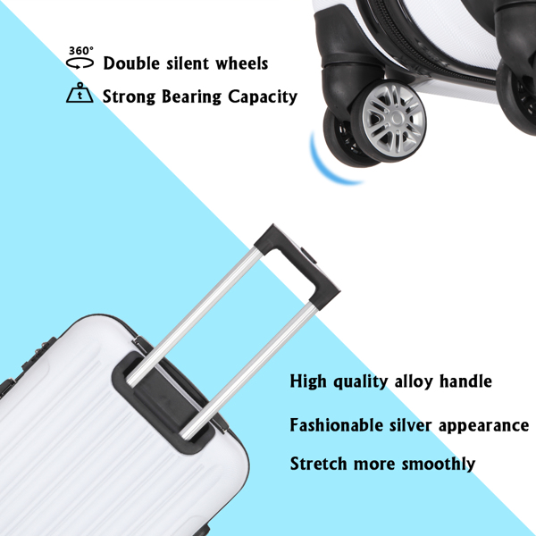 3-in-1 Multifunctional Large Capacity Traveling Storage Suitcase White