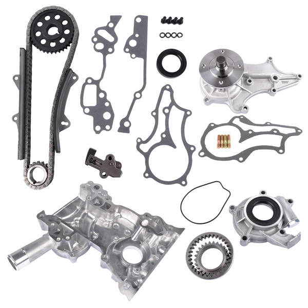 Timing Chain Kit+Cover+Oil & Water Pump for Toyota Pickup 4Runner Celica 2.4L L4