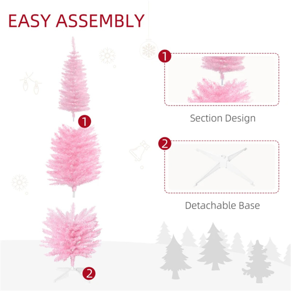 6 foot pink Christmas tree with bracket