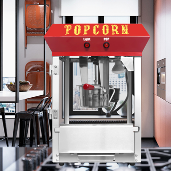 Bar Style Popcorn Machine, 4-Ounce Popcorn Maker Popper, Red 