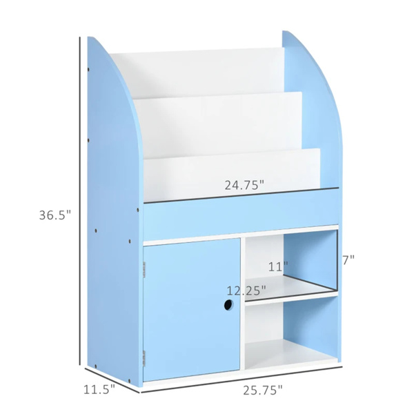 Blue Toy Storage Organizer,Freestanding Children Bookcase 