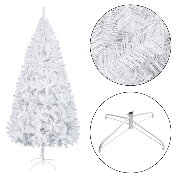 5 FT Artificial Christmas Tree, Unlit Christmas Pine Tree with 350 Branch Tips and Sturdy Metal Stand for Office Home Store Party Holiday Decor, White