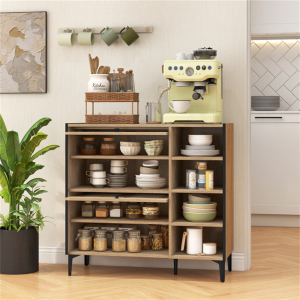 Entry shoe cabinet with adjustable shelf and flip door