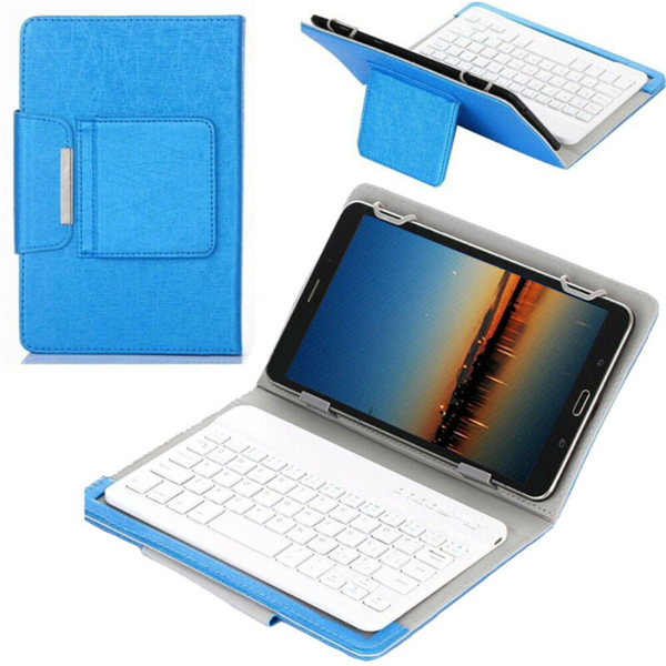 For Universal Android Tablets 10.1/10.5 Tablet Bluetooth Keyboard Case Cover[Blue,Fits 10/10.1/10.5 Inch Tablet]