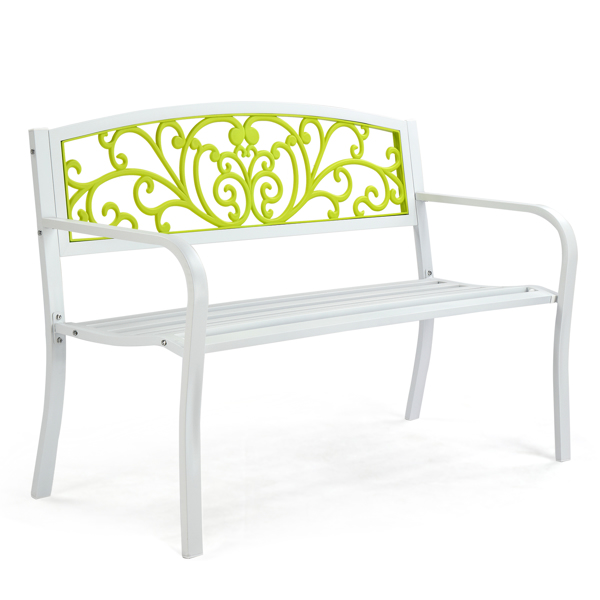 50" Iron Outdoor Courtyard Decoration Park Leisure Bench