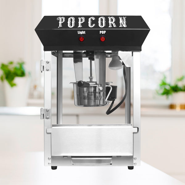 Bar Style Popcorn Machine, 4-Ounce Popcorn Maker Popper, Black 