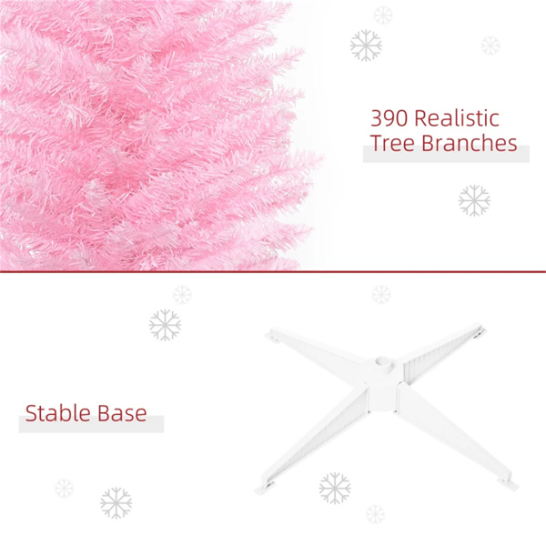 6 foot pink Christmas tree with bracket