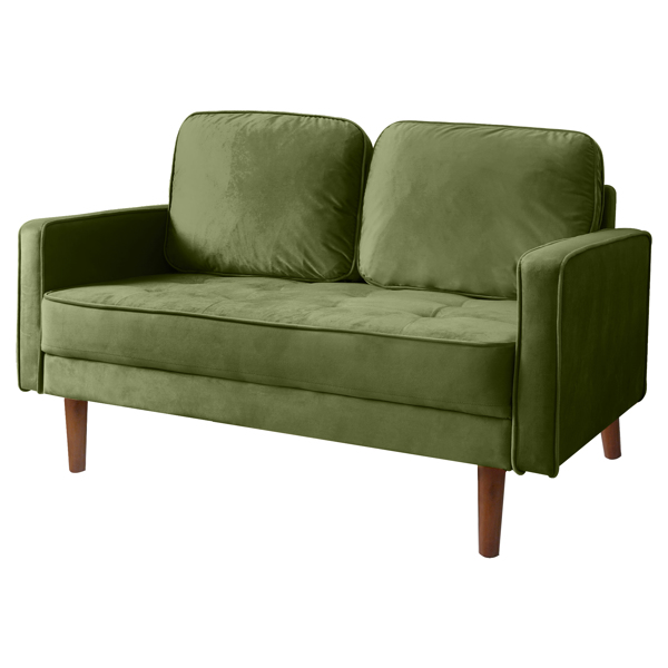 57.5" Velvet Square Arm Apartment Loveseat Pull-Down Sofa