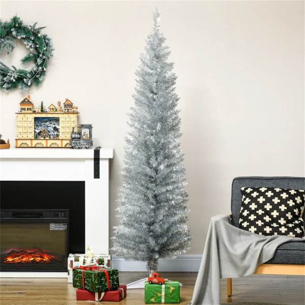 6-foot silver Christmas tree with bracket