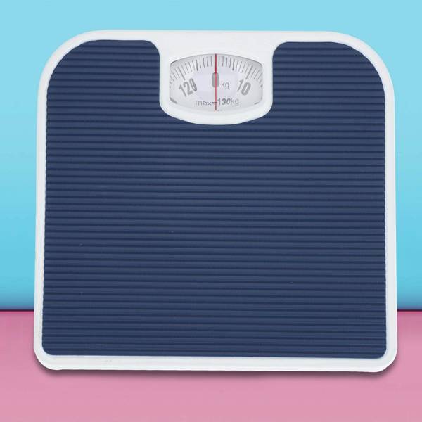 Bathroom Scales Weighing Scale Body Accurate Mechanical Dial White Blue 130kg