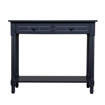 2-Tier Console Table with 2 Drawers， Console Tables for Entryway, Sofa Table with Storage Shelves, Entryway Table Behind Sofa Couch, for Living Room, Kitchen, Black