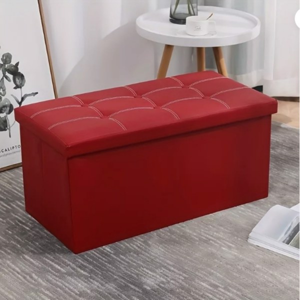 Folding Storage Ottoman Cushion Bench Seat Toy Box 76cm