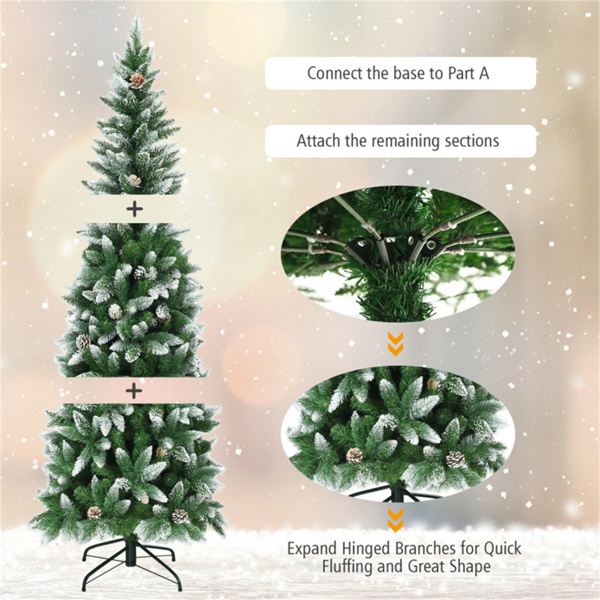 6 Feet Artificial Christmas Tree with Pine Cones