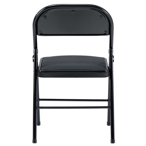 【Old Code：33457557】4pcs Elegant Foldable Iron & PVC Chairs for Convention & Exhibition Black