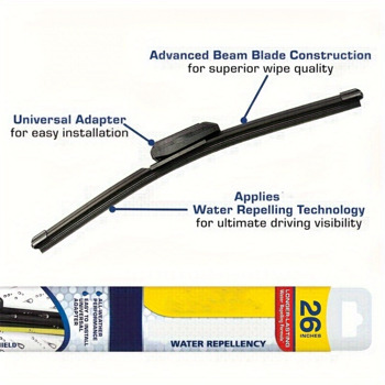 2-In-1 Wiper Blades, 26 Inch Windshield Wipers (Pack Of 1), Automotive Replacement Windshield Wiper Blades With Patented Rain-X Water Repellency Formula