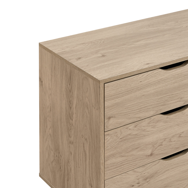 6 Drawer Master Dresser with Interlock Drawer Feature – Drawer Slide And Interlock Pre-Assembly, Wide Dressers for Bedroom 6 Deep Drawers for Closet Organizer -  Easy Assembly, Natural Oak