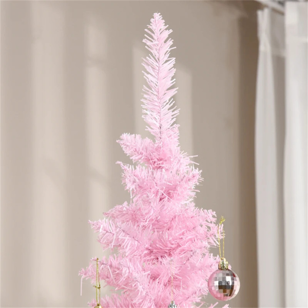 7 foot pink Christmas tree with bracket