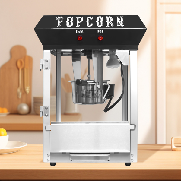 Bar Style Popcorn Machine, 4-Ounce Popcorn Maker Popper, Black 