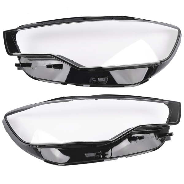 For Audi C7 A6L A61 13-15 Pair Front Clear Headlight Lens Cover Lampshade Lense