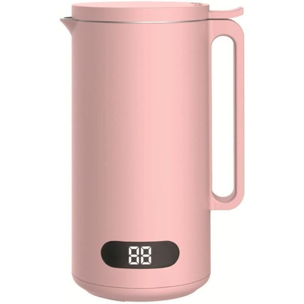 Soymilk Maker 304 Stainless Steel, Juicer Soybean Milk Machine Easy to Operate 11Oz Capacity, Multi Cooker Mixer for Home, Dormitory, Office 110V(Pink)