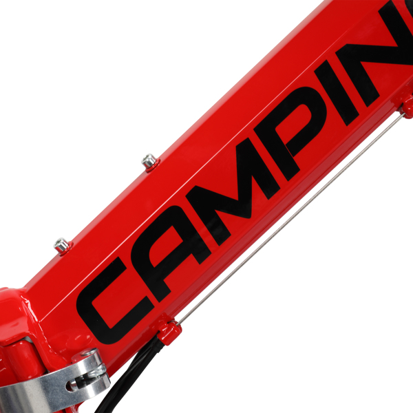 【replace：13435614】CamPingSurvivals 26in 150kg 21-Speed Shimano Variable Speed High Carbon Steel Land Rover Tri-Knife Wheels Foldable  Mountain Bike Red