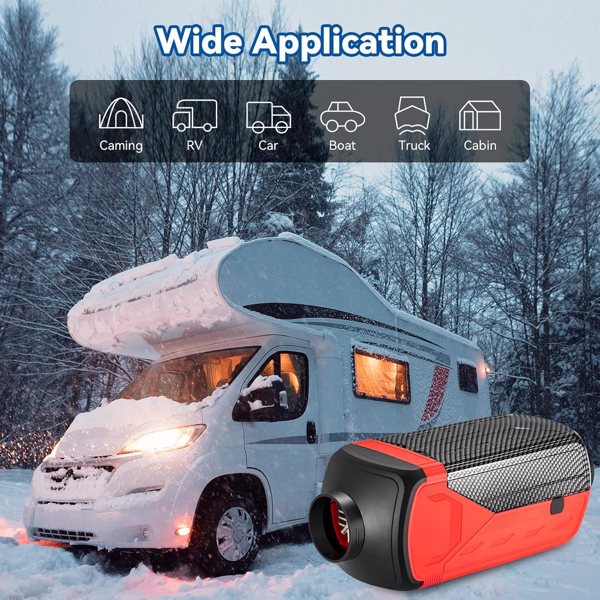 Diesel Heater 8KW, Portable 12V Car Air Kit w/Wireless Remote Control LCD Display 5L Tank Muffler Fast Heating Defrost Defogger for Campers,Shop,Home,RV,Boat,SUV,Garage Red New Remote 8KW